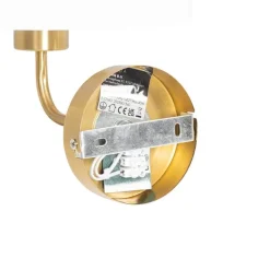 QAZQA Klassische Wandleuchte goldfarbener Stoffschirm weiß - Cas