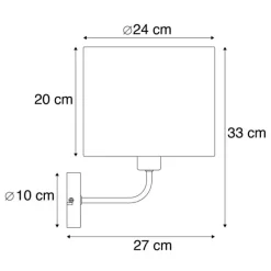QAZQA Klassische Wandleuchte goldfarbener Stoffschirm weiß - Cas