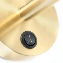 QAZQA Klassische Wandleuchte Gold mit schwarzem Veloursschirm - Combi