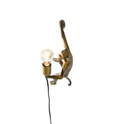 QAZQA Klassische Wandleuchte Gold - Affe Animal