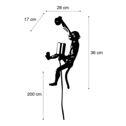 QAZQA Klassische Wandleuchte Gold - Affe Animal