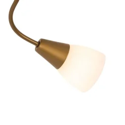 QAZQA Klassischer Deckenstrahler Gold mit Milchglas rund 3-flammig – Madi