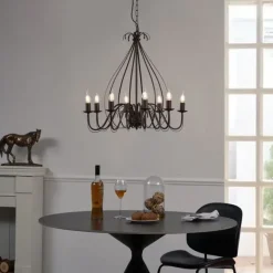 QAZQA Klassischer Kronleuchter Rostbraun 8-flammig - Giuseppe