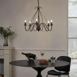 QAZQA Klassischer Kronleuchter Rostbraun 5-flammig - Giuseppe