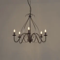 QAZQA Klassischer Kronleuchter Rostbraun 5-flammig - Giuseppe