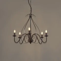 QAZQA Klassischer Kronleuchter Rostbraun 5-flammig - Giuseppe