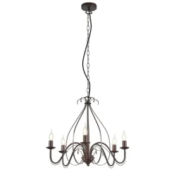 QAZQA Klassischer Kronleuchter Rostbraun 5-flammig - Giuseppe