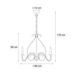QAZQA Klassischer Kronleuchter Rostbraun 5-flammig - Giuseppe