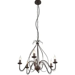 QAZQA Klassischer Kronleuchter Rostbraun 5-flammig - Giuseppe