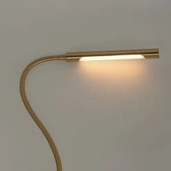 QAZQA Klemm-Schreibtischleuchte Messing inkl. LED mit Touchdimmer - Lionard