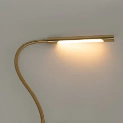 QAZQA Klemm-Schreibtischleuchte Messing inkl. LED mit Touchdimmer - Lionard