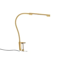 QAZQA Klemm-Schreibtischleuchte Messing inkl. LED mit Touchdimmer - Lionard
