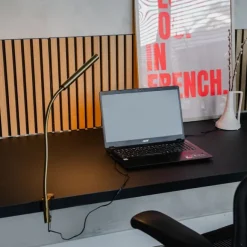 QAZQA Klemm-Schreibtischleuchte Messing inkl. LED mit Touchdimmer - Lionard