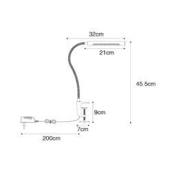 QAZQA Klemm-Schreibtischleuchte Messing inkl. LED mit Touchdimmer - Lionard
