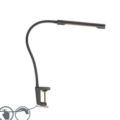 QAZQA Klemm-Schreibtischleuchte schwarz inkl. LED mit Touchdimmer - Lionard