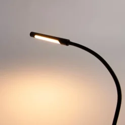 QAZQA Klemm-Schreibtischleuchte schwarz inkl. LED mit Touchdimmer - Lionard