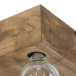 QAZQA Land Deckenleuchte dunkles Holz 4-Licht - Block