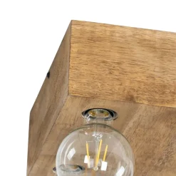 QAZQA Land Deckenleuchte dunkles Holz 4-Licht - Block