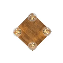 QAZQA Land Deckenleuchte dunkles Holz 4-Licht - Block