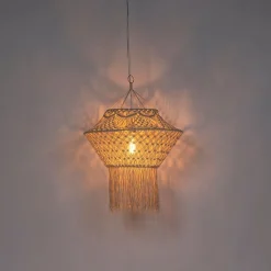 QAZQA Land Hängelampe Makramee 90 cm - Schnur