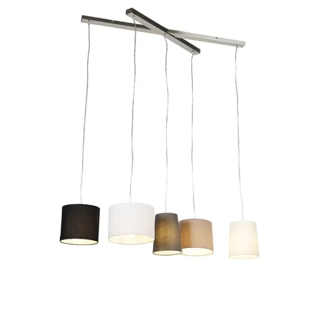 QAZQA Land Hängelampe Stahl 5-Licht - Hermina