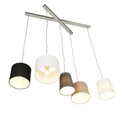 QAZQA Land Hängelampe Stahl 5-Licht - Hermina