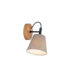 QAZQA Land Wandlampe Holz mit grau - Cupy