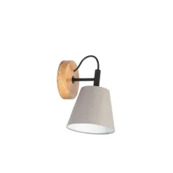 QAZQA Land Wandlampe Holz mit grau - Cupy