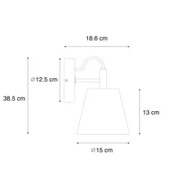 QAZQA Land Wandlampe Holz mit grau - Cupy
