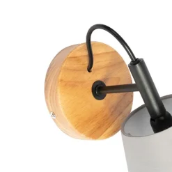 QAZQA Land Wandlampe Holz mit grau - Cupy