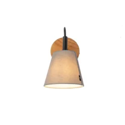 QAZQA Land Wandlampe Holz mit grau - Cupy