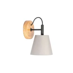 QAZQA Land Wandlampe Holz mit grau - Cupy