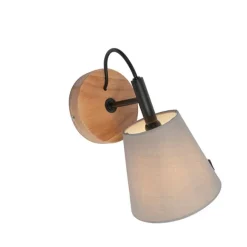 QAZQA Land Wandlampe Holz mit grau - Cupy