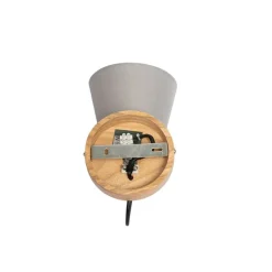 QAZQA Land Wandlampe Holz mit grau - Cupy