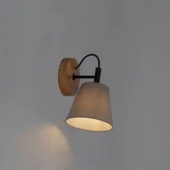 QAZQA Land Wandlampe Holz mit grau - Cupy