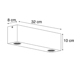 QAZQA Landdeckenstrahler Holz 2-Licht - Block