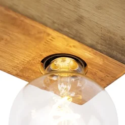 QAZQA Landdeckenstrahler Holz 2-Licht - Block