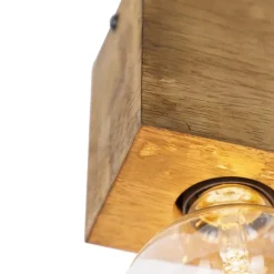 QAZQA Landdeckenstrahler Holz 2-Licht - Block