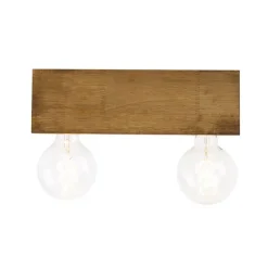 QAZQA Landdeckenstrahler Holz 2-Licht - Block