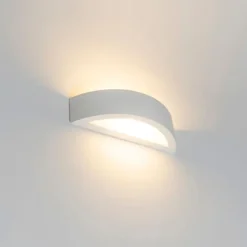 QAZQA Landhaus Wandleuchte Gips Weiß - Aurel Novo