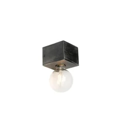 QAZQA Landwandlampe schwarzes Holz - Block