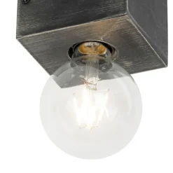 QAZQA Landwandlampe schwarzes Holz - Block