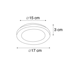 Trio Leuchten LED-Panel rund schwarz 17 cm inkl. LED 3-stufig dimmbar - Lope