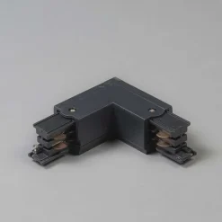 QAZQA L-Kupplungsstück für 3-Phasen-Schiene schwarz rechts - 3-phasig