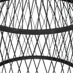 QAZQA Ländliche Außenhängelampe aus schwarzem Rattan 40x55 cm - Calamus