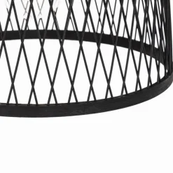 QAZQA Ländliche Außenhängelampe aus schwarzem Rattan 40 cm - Calamus