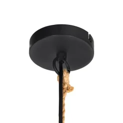 QAZQA Ländliche Außenhängelampe aus schwarzem Rattan 40 cm - Calamus