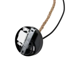 QAZQA Ländliche Außenhängelampe aus schwarzem Rattan 40 cm - Calamus