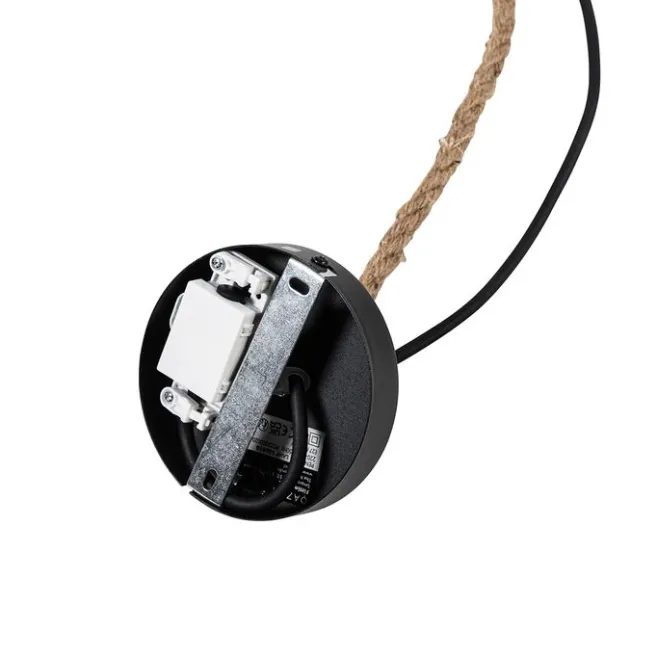 QAZQA Ländliche Außenhängelampe aus schwarzem Rattan 40 cm - Calamus