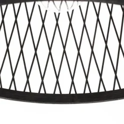 QAZQA Ländliche Außenhängelampe aus schwarzem Rattan 40 cm - Calamus